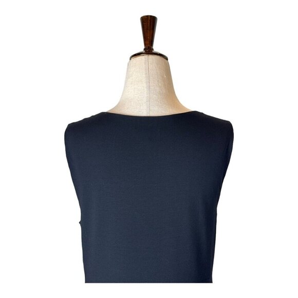 Eileen Fisher Dress Women Small Black Sleeveless Fit‎ And Flare Jersey Knit Midi - Picture 4 of 9
